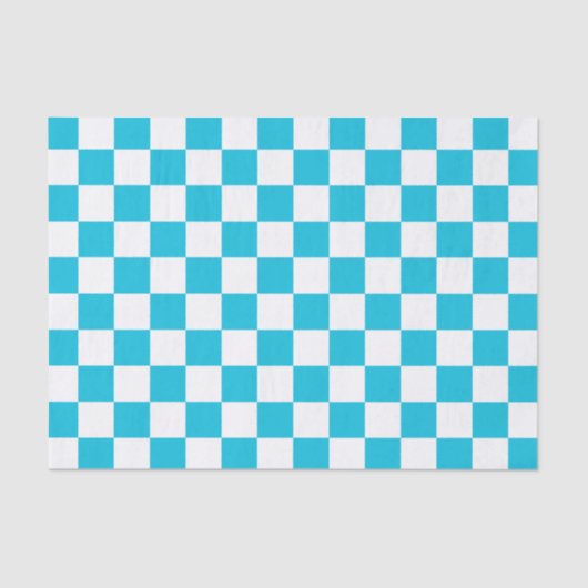 Classic aqua blue checkerboard tissuepapier (Voorkant)
