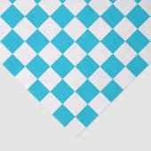 Classic aqua blue checkerboard tissuepapier (Detail)