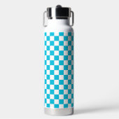 Classic aqua blue checkerboard waterfles (Voorkant)