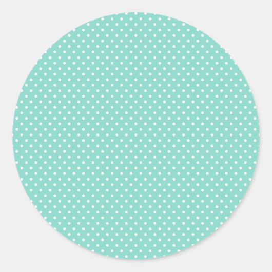 Classic Aqua en White Polka Dot Stickers (Voorkant)