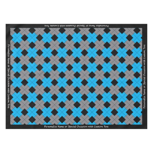 Classic Argyle Blue Black Diamond, speciaal gepers Tafelkleed (Voorkant (Horizontaal))