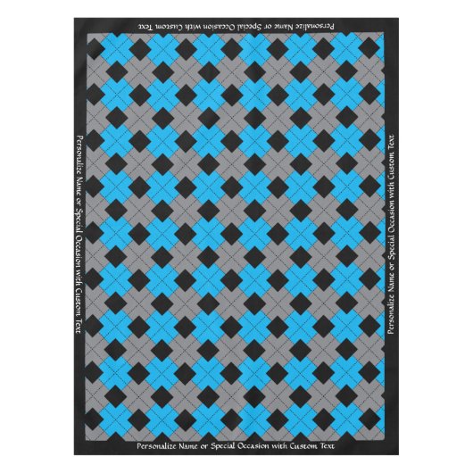 Classic Argyle Blue Black Diamond, speciaal gepers Tafelkleed (Voorkant)