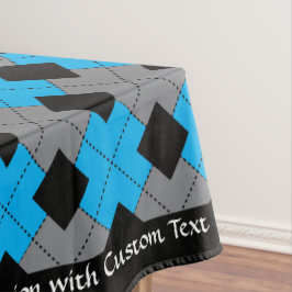 Classic Argyle Blue Black Diamond, speciaal gepers Tafelkleed