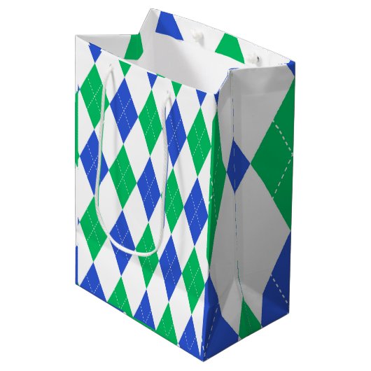 Classic Argyle Pattern - Golffeest Medium Cadeauzakje (Voorkant Gekanteld)