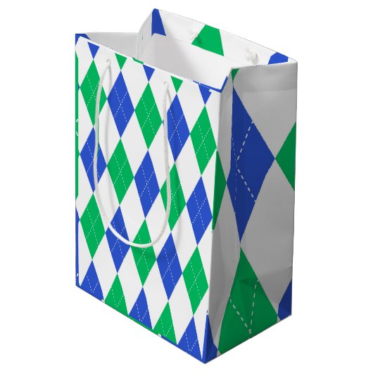 Classic Argyle Pattern - Golffeest Medium Cadeauzakje (Achterkant Gekanteld)