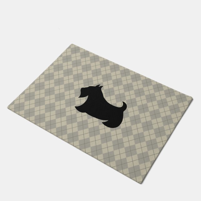 Classic Argyle Scottish Terrier Doormat Deurmat (Schuin)