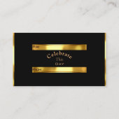 Classic Art Deco Fan Design Gold, Sm. Cadeaulabel Informatiekaartje (Achterkant)