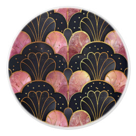 Classic Art Deco Fan Pattern Keramische Knop