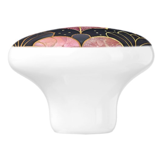 Classic Art Deco Fan Pattern Keramische Knop (Zijkant)