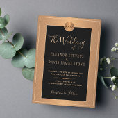 Classic Art Deco glam Black Gold bruiloft Kaart