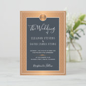 Classic Art Deco glam marvy kopergoudbruiloft Kaart (Staand voorkant)