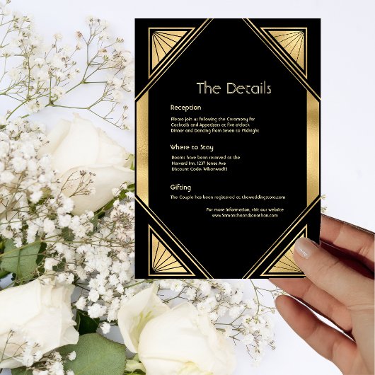 Classic Art Deco Gold Black  Details Kaart