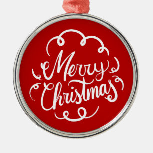 Classic Art Deco Merry kersttypografie Metalen Ornament