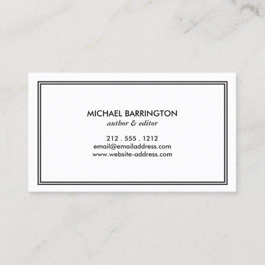 CLASSIC ART DECO MONOGRAM INITIAAL LOGO II VISITEKAARTJE (Achterkant)