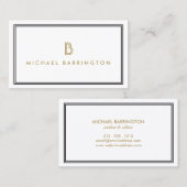 CLASSIC ART DECO MONOGRAM INITIAAL LOGO VISITEKAARTJE (Voorkant / Achterkant)