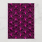 Classic Art Deco Pattern in Pink and Black Briefkaart (Voorkant)
