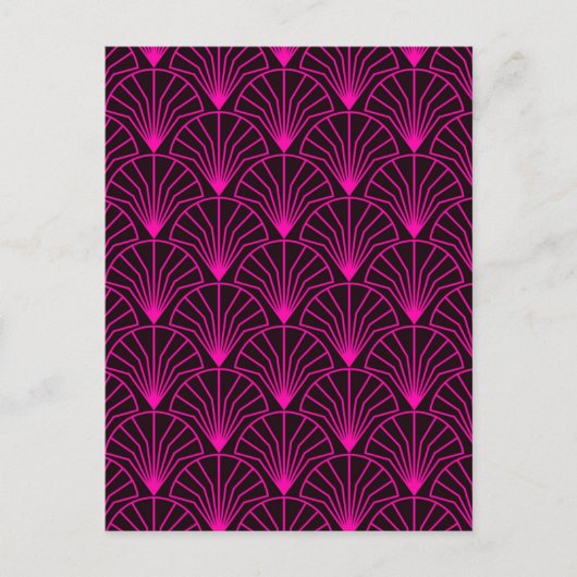 Classic Art Deco Pattern in Pink and Black Briefkaart (Voorkant)