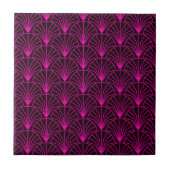 Classic Art Deco Pattern in Pink and Black Tegeltje (Voorkant)