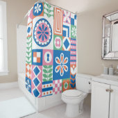Classic Art Deco Seamless Pattern. Geometrische St Douchegordijn (In situ)