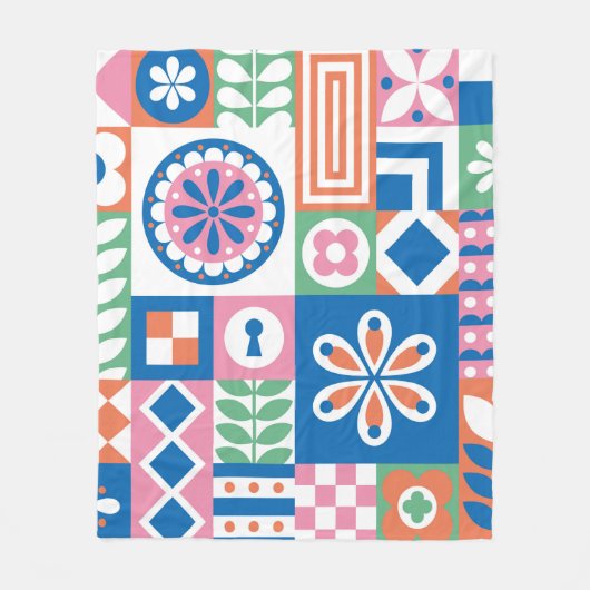Classic Art Deco Seamless Pattern. Geometrische St Fleece Deken (Voorkant)