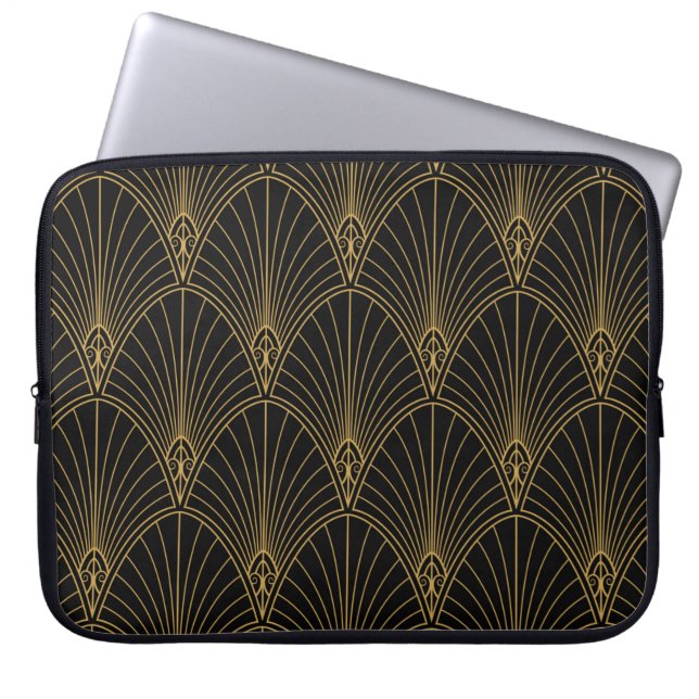 Classic Art Deco Seamless Pattern. Geometrische St Laptop Sleeve (Voorkant)
