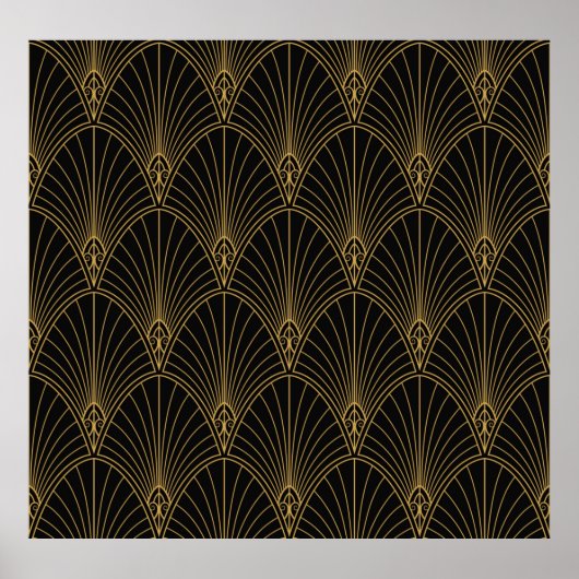 Classic Art Deco Seamless Pattern. Geometrische St Poster (Voorkant)