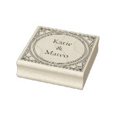 Classic Art Deco Wooden Couple's Names Rubberstempel (Stempel)