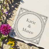 Classic Art Deco Wooden Couple's Names Rubberstempel