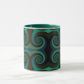 Classic art deco zwart-groen mok (Midden)