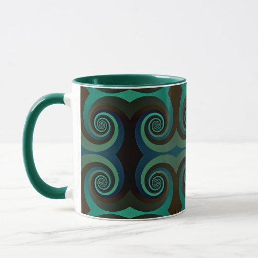 Classic art deco zwart-groen mok (Links)