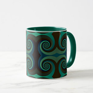 Classic art deco zwart-groen mok