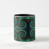 Classic art deco zwart-groen mok (Midden)