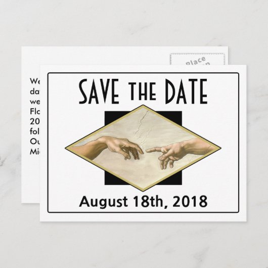 Classic Art Gay Wedding Bewaar de datum Aankondigingskaart (Voorkant / Achterkant)