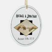 Classic Art Gay Wedding Keepslag Keramisch Ornament (Rechts)