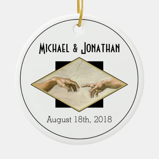 Classic Art Gay Wedding Keepslag Keramisch Ornament (Voorkant)