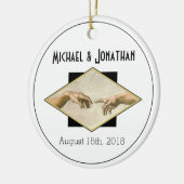 Classic Art Gay Wedding Keepslag Keramisch Ornament (Links)