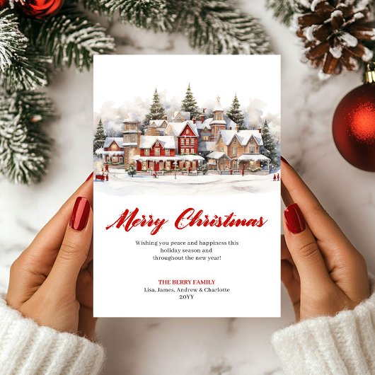 Classic Artistic Winter Scene Greeting Card Feestdagenkaart