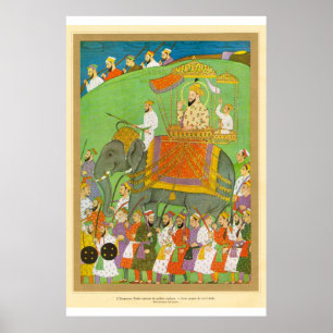 Classic Asian Art Mughal Emperor Bader 17 cent. Poster
