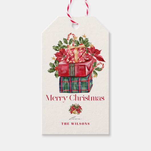 Classic Assorted Cadeaus Kerstvakantie Cadeaulabel (Voorkant)