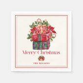Classic Assorted Cadeaus Kerstvakantie Servet (Voorkant)