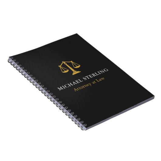 Classic Attorney Scales of Justice Black Gold Notitieboek (Rechterzijde)