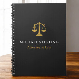 Classic Attorney Scales of Justice Black Gold Notitieboek