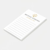Classic Attorney Scales of Justice Black Gold Post-it® Notes (Schuin)