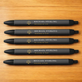 Classic Attorney Scales of Justice Black Gold Zwarte Inkt Pen