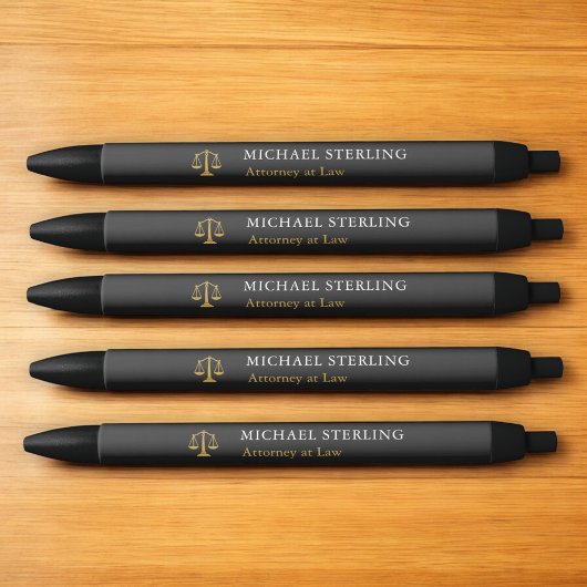 Classic Attorney Scales of Justice Black Gold Zwarte Inkt Pen