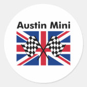 Classic Austin Mini Ronde Sticker (Voorkant)