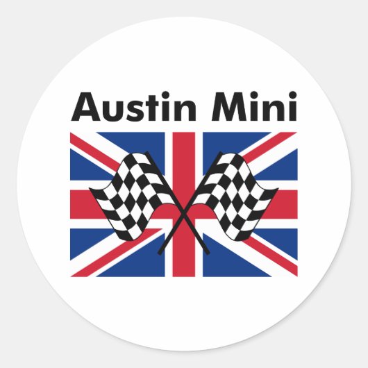 Classic Austin Mini Ronde Sticker (Voorkant)
