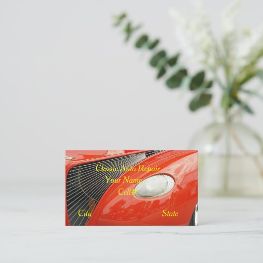 Classic Auto Repair Visitekaartje (Staand voorkant)