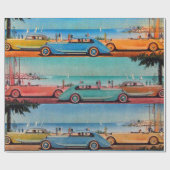 CLASSIC-AUTO'S OP DE SEASIDE-WEG CADEAUPAPIER (Vlak)