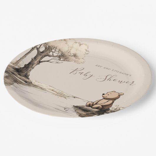 Classic Baby Beer Forest | BABY SHOWER Papieren Bordje (Gekanteld)